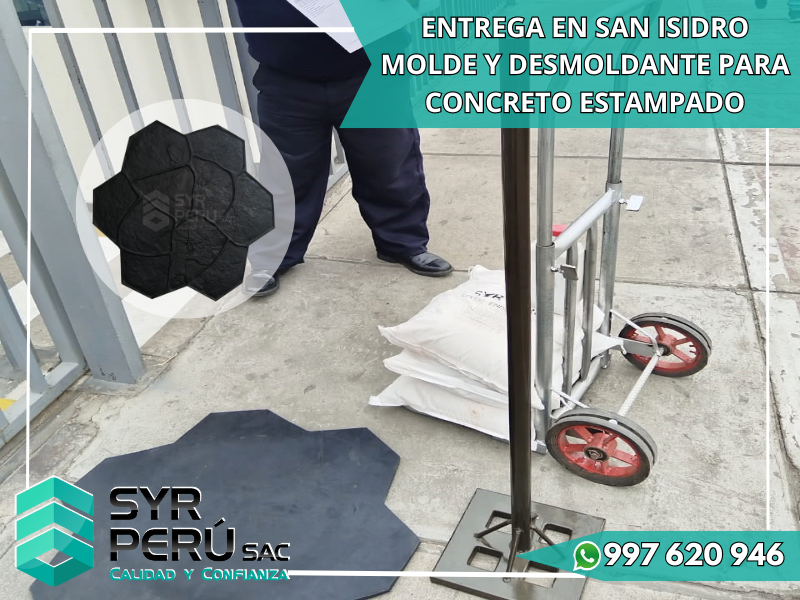 ENTREGA EN SAN ISIDRO - MOLDE Y DESMOLDANTE PARA CONCRETO ESTAMPADO