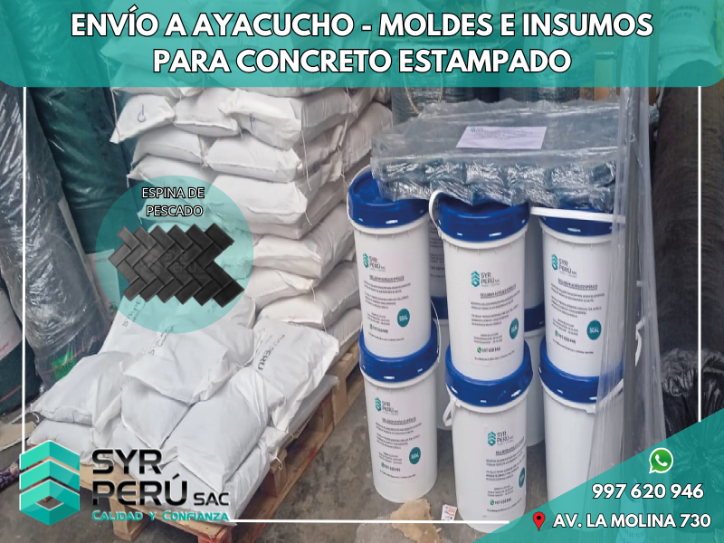 ENVÍO A AYACUCHO - MOLDES E INSUMOS PARA CONCRETO ESTAMPADO