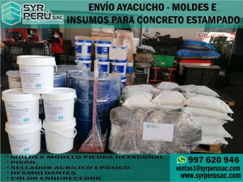 ENVÍO A AYACUCHO MOLDES E INSUMOS PARA CONCRETO ESTAMPADO